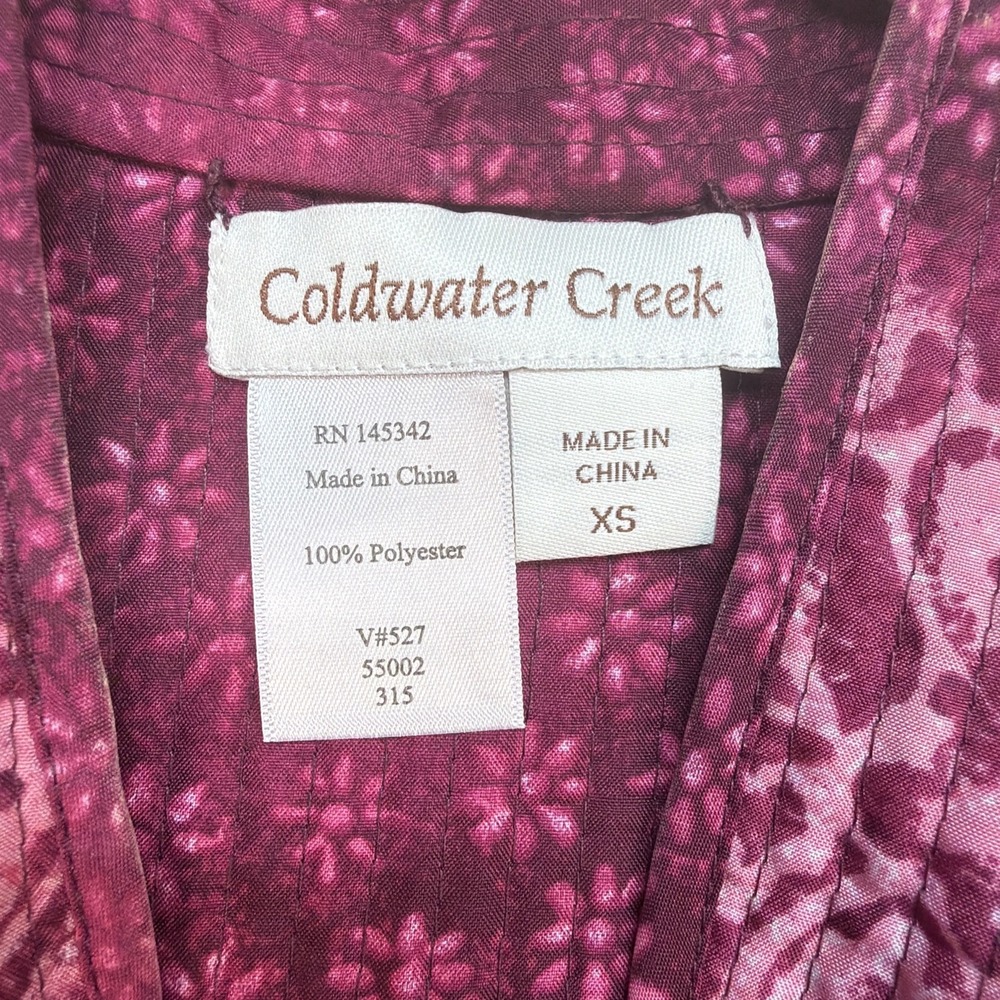 Coldwater Creek Quilted Jacket Women's XS Paisley Patchwork Zip Pink Blue - Picture 3 of 11